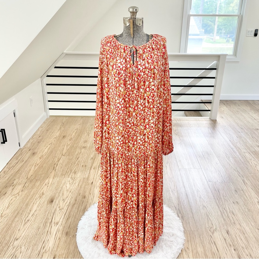 NWOT M  long sleeve, floral print, maxi dress